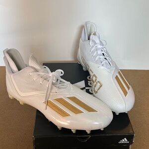 Adidas SM Adizero Scorch 21 NCAA Football Cleats White Gold Size 15 NEW WITH BOX